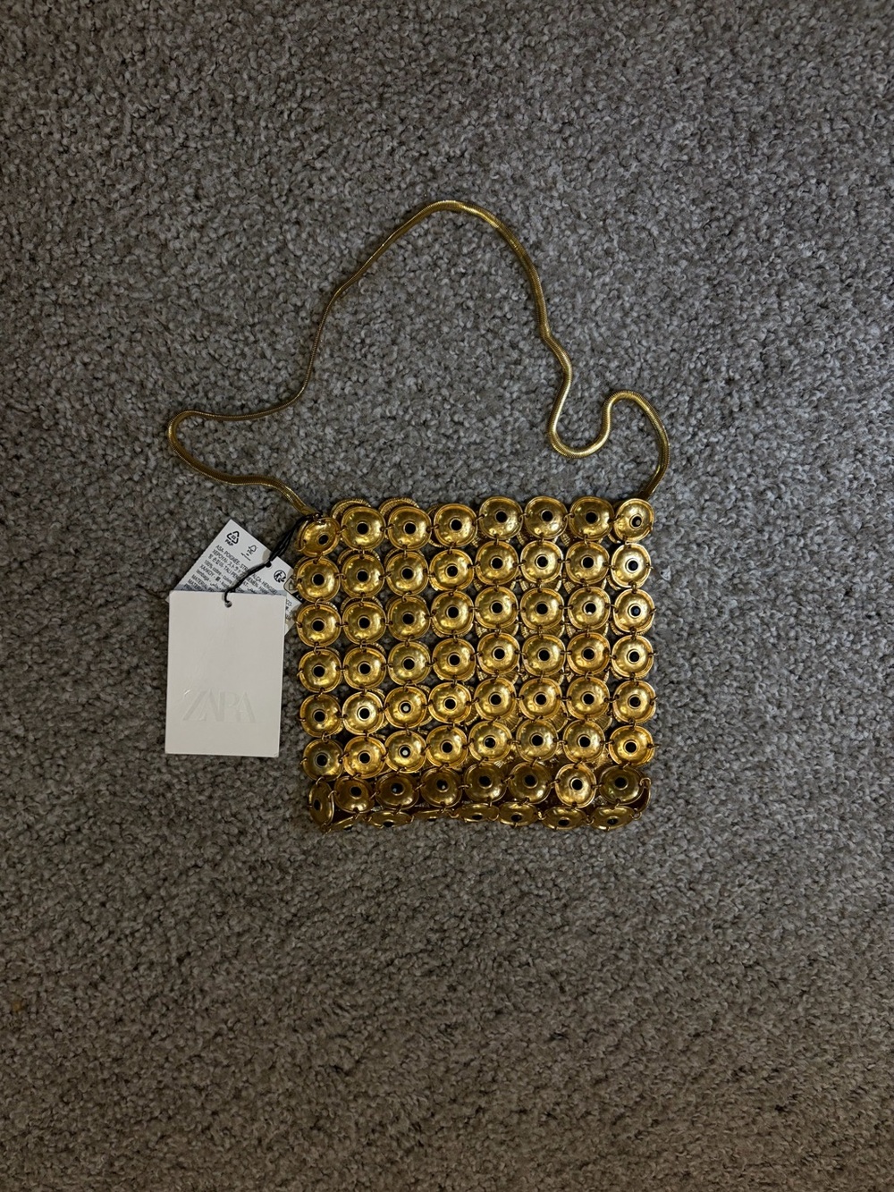 ZARA Gold Disc Bag
